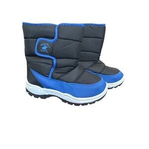 Beverly Hills Polo Club Black Blue Snow Ski Boots Toddler 11 Fleece Line Slip On